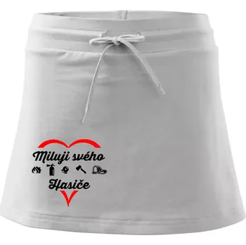 Dámská sukně Miluji svého hasiče - Sportovní sukně - two in one - XS ( Bílá )