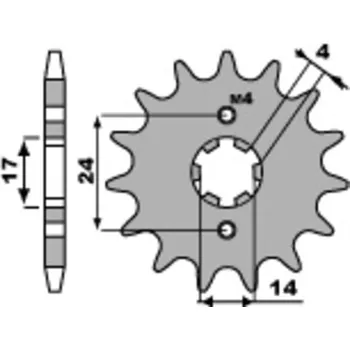 Nářadí na motocykly Ocelová standardní přední řetězová kola PBR 2153 - 420 2153.13.18NC