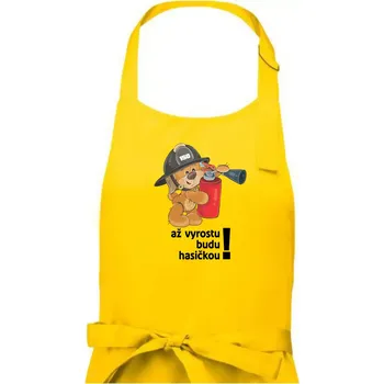 Kuchyňská zástěra Až vyrostu budu hasičkou - Dámská zástěra na vaření - Univerzální velikost ( Žlutá )