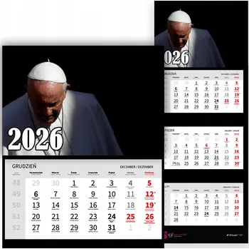 Kalendář TRÍDÍLNÝ NÁSTĚNNÝ KALENDÁŘ 2026 PAPA FRANTIŠEK POŽEHNÁNÍ - RŮZNÉ VZORY