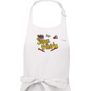 Kuchyňská zástěra Super trenérka hasiček - Dámská zástěra na vaření - Univerzální velikost ( Bílá )