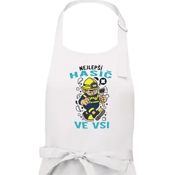 Kuchyňská zástěra Nejlepší hasič ve vsi - Dámská zástěra na vaření - Univerzální velikost ( Bílá )