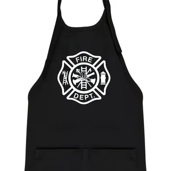 Kuchyňská zástěra Fire dept. logo - Dětská zástěra na vaření - Univerzální velikost ( Černá )