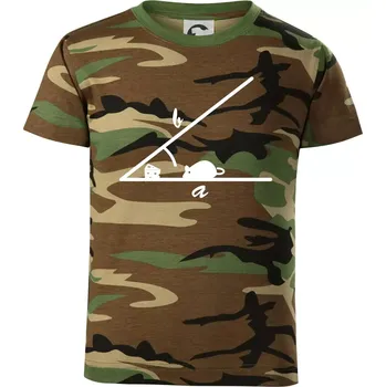 Chlapecké tričko Matematická myš - Dětské maskáčové triko - 146 cm/10 let ( Hnědý maskáč )