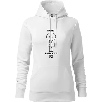 Dámská mikina Dáme panáka? - Mikina dámská Cape s kapucí - 2XL ( Bílá )