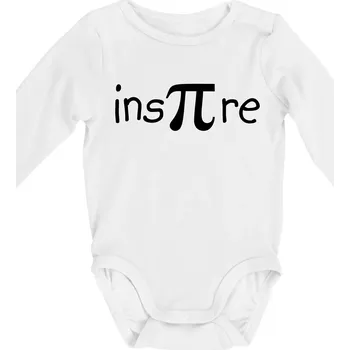 Inspire matematika - Body kojenecké s dlouhým rukávem - Dlouhý r. 3-6 měs ( Bílá )