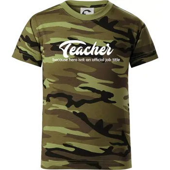 Chlapecké tričko Teacher title - Dětské maskáčové triko - 122 cm/6 let ( Zelený maskáč )