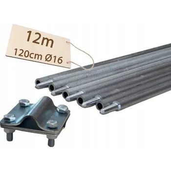 Hromosvod Skládací zemnící tyč pro hromosvod pozink PV 10x1,2m, celkem 12m