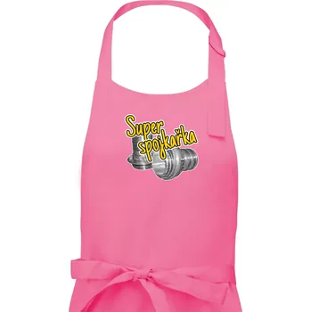 Kuchyňská zástěra Super spojkařka - Dámská zástěra na vaření - Univerzální velikost ( Růžová )