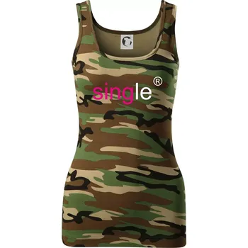 Single nápis copyright - Dámské Maskáčové tílko - S ( Hnědý maskáč )