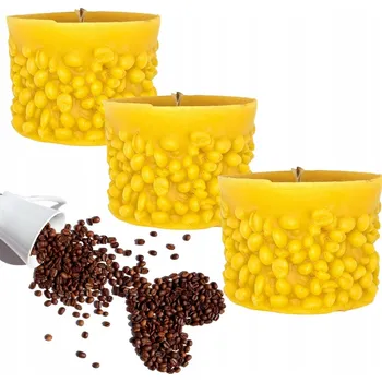 Svíčka Dekorativní svíčka z včelího vosku Miodowy Miód i Bursztyn 3 ks