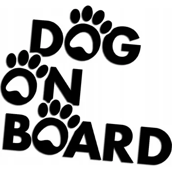 Samolepicí dekorace na vozidlo Vyřezávaná samolepka PES NA PALUBĚ - TLAPKY - PES V AUTĚ - J and A