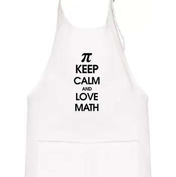 Kuchyňská zástěra Keep calm and love math - Dětská zástěra na vaření - Univerzální velikost ( Bílá )