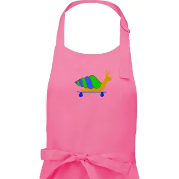 Kuchyňská zástěra Šnek na skateboardu (Moňas) - Pánská zástěra na vaření - Univerzální velikost ( Růžová )