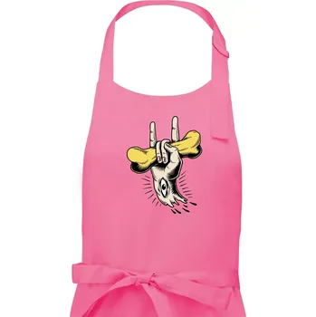 Kuchyňská zástěra Rocková ruka kost a oko - Pánská zástěra na vaření - Univerzální velikost ( Růžová )