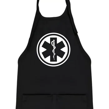 Kuchyňská zástěra Rescue logo samostatné kulaté - Dětská zástěra na vaření - Univerzální velikost ( Černá )