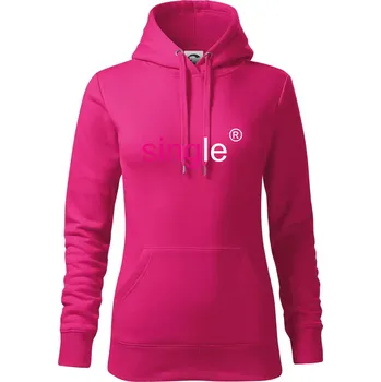 Dámská mikina Single nápis copyright - Mikina dámská Cape s kapucí - S ( Purpurová )