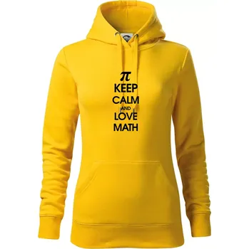 Dámská mikina Keep calm and love math - Mikina dámská Cape s kapucí - 2XL ( Žlutá )