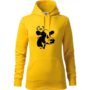 Dámská mikina Zmatená kráva - Mikina dámská Cape s kapucí - M ( Žlutá )