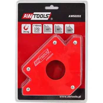 Úhloměr AWTOOLS MAGNETICKÝ SVAŘOVACÍ ÚHELNÍK 34,5KG, 122x190x25 AW50202