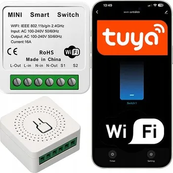 vypínač MINI WiFi spínač do instalační krabice - 1 kanál, 230V 16A TUYA Smart Life