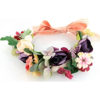 Flamenco Mystique Květinový věneček čelenka bohatý dekorativní W61