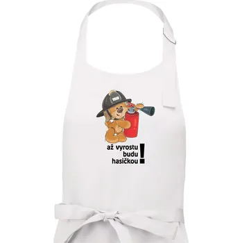 Kuchyňská zástěra Až vyrostu budu hasičkou - Dámská zástěra na vaření - Univerzální velikost ( Bílá )