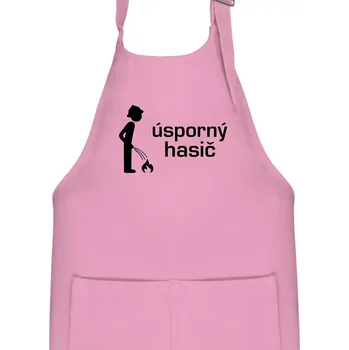 Kuchyňská zástěra Úsporný hasič - Dětská zástěra na vaření - Univerzální velikost ( Růžová )