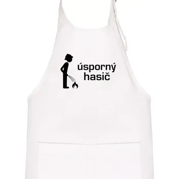 Kuchyňská zástěra Úsporný hasič - Dětská zástěra na vaření - Univerzální velikost ( Bílá )