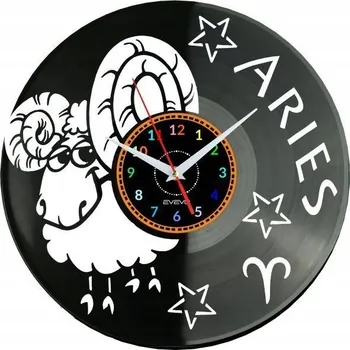 Hodiny Znamení zvěrokruhu Beran Nástěnné hodiny Vinylová deska Moderní Dekorativní Na P
