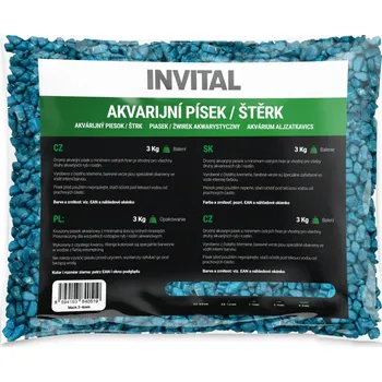 Invital Akvarijní štěrk fluo modrý 4-8 mm 3 kg