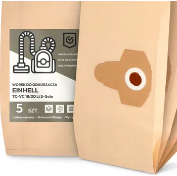 Sáček do vysavače 5x SÁČEK do VYSAVAČE Einhell TC-VC 18/20 Li S-Solo PAPÍROVÝ 2A