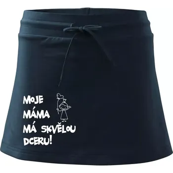 Dámská sukně Moje máma má skvělou dceru - Sportovní sukně - two in one - XL ( Námořní modrá (velmi tmavá - téměř černá) )