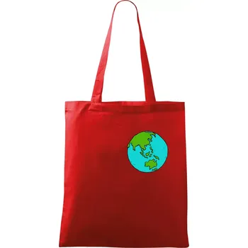 Nákupní taška Planeta na prsu - Austrálie - Taška bavlněná - 42 x 38 cm ( Červená )