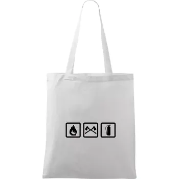 Hasiči 3 loga - Taška bavlněná - 42 x 38 cm ( Bílá )