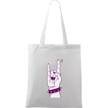 Rocková ruka dámská - Taška bavlněná - 42 x 38 cm ( Bílá )