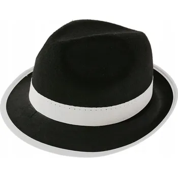 Klobouk Klobouk Godan Gangster H-12278 černý s bílým lemem