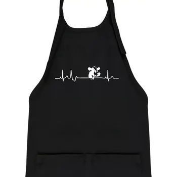 Kuchyňská zástěra Kráva EKG - Dětská zástěra na vaření - Univerzální velikost ( Černá )