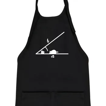 Kuchyňská zástěra Matematická myš - Dětská zástěra na vaření - Univerzální velikost ( Černá )