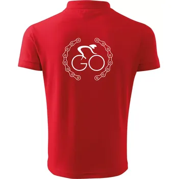 Pánská košile Logo cyklisty a řetěz - Polokošile pánská Pique Polo 203 - 2XL ( Červená )