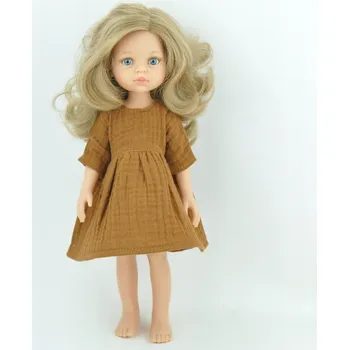 Doplněk pro panenku Šaty pro panenku Paola Reina Amigas 32 cm, karamelové