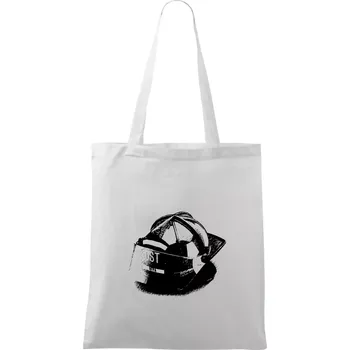 Hasičská helma Americká - Taška bavlněná - 42 x 38 cm ( Bílá )