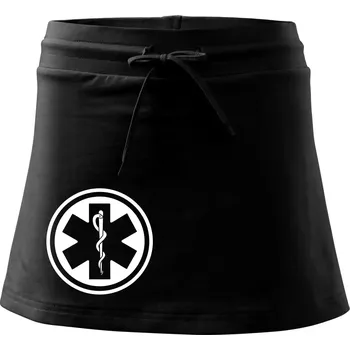 Dámská sukně Rescue logo samostatné kulaté - Sportovní sukně - two in one - S ( Černá )