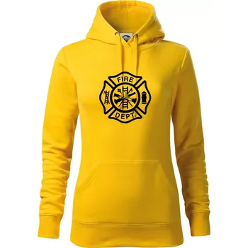 Dámská mikina Fire dept. logo - Mikina dámská Cape s kapucí - S ( Žlutá )