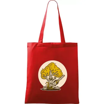 Nákupní taška Strom dřevorubec - Taška bavlněná - 42 x 38 cm ( Červená )