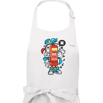 Kuchyňská zástěra Hasičňák - Pánská zástěra na vaření - Univerzální velikost ( Bílá )