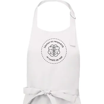 Kuchyňská zástěra Idiotovi nic nevysvětlíš, ale on vysvětlí vše tobě - Dámská zástěra na vaření - Univerzální velikost ( Bílá )