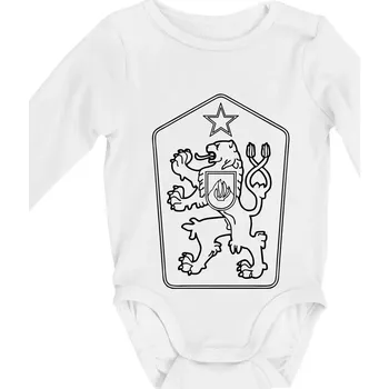 ČSSR znak - Body kojenecké s dlouhým rukávem - Dlouhý r. do 3 měs ( Bílá )