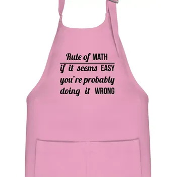 Kuchyňská zástěra Rule of math - Dětská zástěra na vaření - Univerzální velikost ( Růžová )
