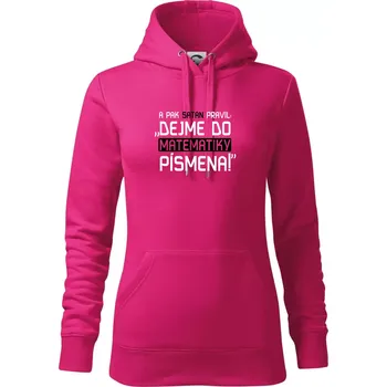 Dámská mikina A pak satan pravil dejme do matematiky písmena - Mikina dámská Cape s kapucí - M ( Purpurová )
